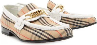 Burberry Womens Leather Nova Check Leather Moorley Loafer (Authentic Pre-Loved)