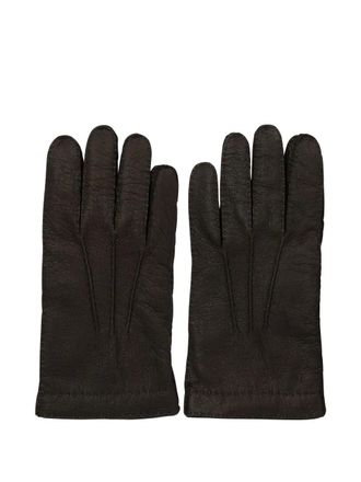 Restelli leather gloves - men - Leather - 8.5 - Brown