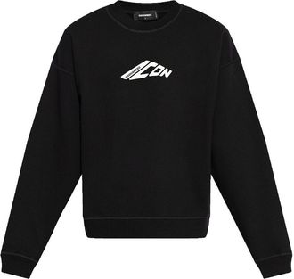 Dsquared2 Graphic-stamp sweatshirt - men - Cotton - XXXL - Black