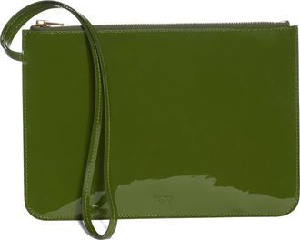 Tom Ford Zip Top Patent Leather Wristlet in Chive at Nordstrom