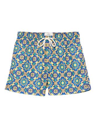 Peninsula patterned drawstring swim shorts - men - Recycled Polyester/Spandex/Elastane/Polyamide - M - Blue