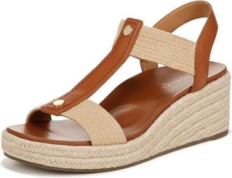 Vionic Womens Calera Wedge Sandal - Camel Brown Leather