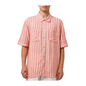 HUF Soho S/S Woven Top - Heren - Korte mouwen Overhemden - Roze - 2XL - Katoen - Overhemden