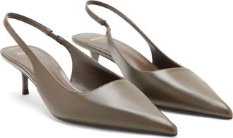 Mango Tom Slingback Pointed Toe Pump in Khaki Green at Nordstrom, Size 37