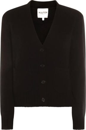 Kujten patch-pocket button cardigan - women - Cashmere - 3 - Black