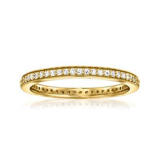 Ross-Simons Lab-Grown Diamond Eternity Band in 18kt Gold Over Sterling
