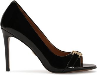Kazar Luxe zwarte peep toe pumps - Dames - Pumps - Zwart - 37 EU - Leer - Schoenen