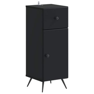 vidaXL Armario De Almacenamiento Para Ba&ntilde;o Breda Negro 30 X 31 X 80 Cm Vidaxl