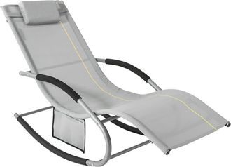 SoBuy Muebles de jardin mecedora silla tumbona de exterior reclinable