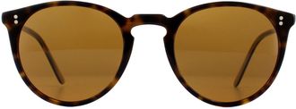 Oliver Peoples Oliver volkeren rond heren hoorn bruine zonnebril