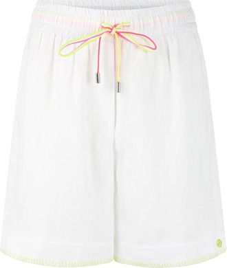 Marc Cain Willmar Wijde Pasvorm Shorts - Dames - Korte Broeken - Wit - S - Katoen - Korte Broeken