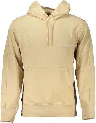 Calvin Klein Hooded katoenen sweatshirt met print - Heren - Hoodies - Beige - S - Katoen - Hoodies & sweatvesten