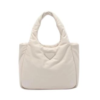 Prada Pre-owned Soft Padded Leather Tote Bag - Dames - Pre-owned - Beige - Maat: ONE Size Leer