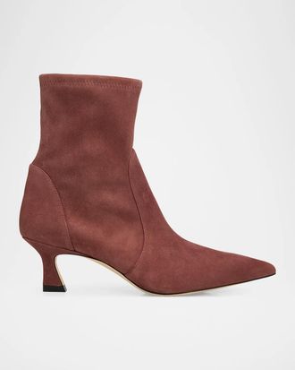 Stuart Weitzman 50mm Vinnie Stretch Suede Booties