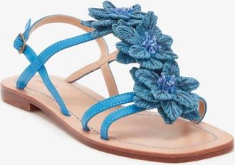Maliparmi Raffia Sandal In Blue