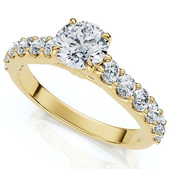 Pompeii3 1Ct Pave Cathedral Diamond Engagement Ring 14k Gold Lab Grown