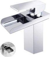 OEM Grifo De Lavabo De Ba&ntilde;o, Mezclador Tipo Cascada De Dise&ntilde;o Moderno, Con Agua Fr&iacute;a Y Caliente, De Lat&oacute;n Cromado (sin Manguera)