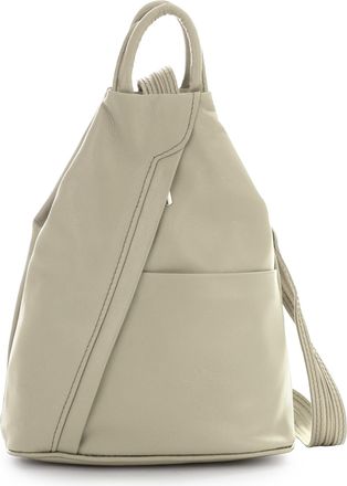 LiaTalia Unisex Backpack Bag - 100% Soft Italian Leather - Convertible Strap to Use as a Sling Handbag - Small Rucksack Purse - Alex [Light Grey]