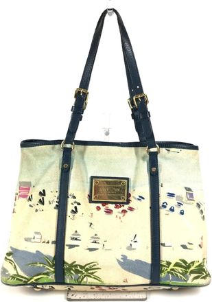 Louis Vuitton Blue Canvas Shoulder Bag Tote Bag (Pre-Owned)