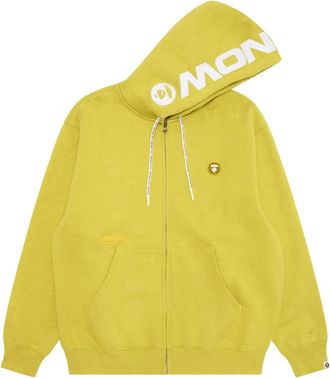 Aape By A Bathing Ape Felpa con logo ricamato, zip e cappuccio - Giallo