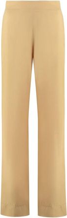 Jil Sander Satijnen broek - Dames - Wijde Broeken - Beige - 2XS - Satijn - Broeken