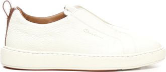 Santoni Leather Slip-On Sneakers