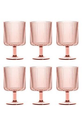 TarHong Set of 6 Shatterproof Mesa Stacking Goblets in Pink at Nordstrom Rack