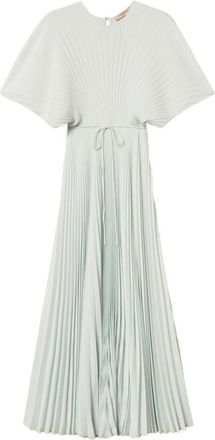 Twinset Long Light Blue Dress With Belt At The Waist