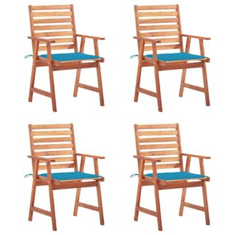 vidaXL Vidaxl - Sillas Comedor De Jard&iacute;n Y Cojines 4 Uds Madera Maciza Acacia