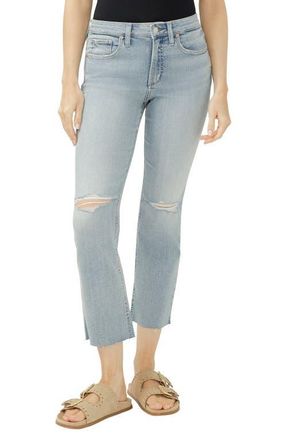 Silver Jeans Co Most Wanted Ripped Mid Rise Ankle Straight Leg Jeans in Highland at Nordstrom, Size 27 26