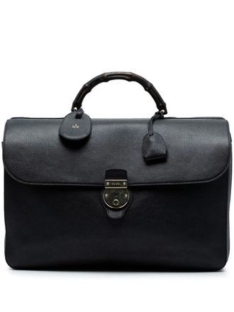 Gucci 2016-2025 Bamboo leren aktetas - Zwart