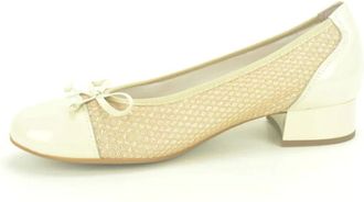 Pitillos Beige Kant Pump met Raffia - Dames - Pumps - Beige - 37 EU - Schoenen