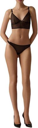 Kiki De Montparnasse Crochet Longline Bra in Black at Nordstrom, Size X-Small