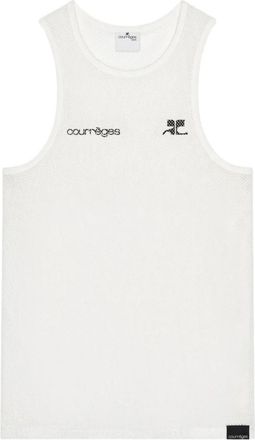 Courr&egrave;ges Logo Graphic Tank Top - Heren - Tops zonder mouwen - Wit - S - Nylon - Tops