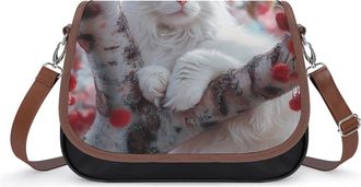 Generic Cat on The Cherrytrees Crossbody Bags for Women Shoulder Messenger Bag Purse Handbags