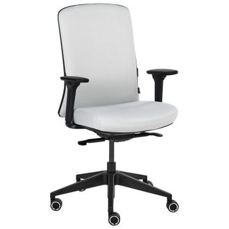Beliani Silla De Oficina Ergon&oacute;mica Respaldo Ajustable Asiento Deslizante Reposabrazos Ajustables Soporte Lumbar Gris Claro Kamilon