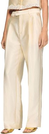 Sandro Satin trousers in Cream at Nordstrom, Size 36 Eu