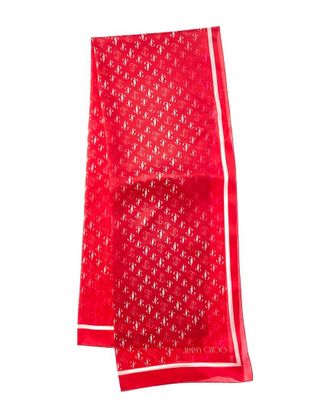 Jimmy Choo London Logo Silk Scarf