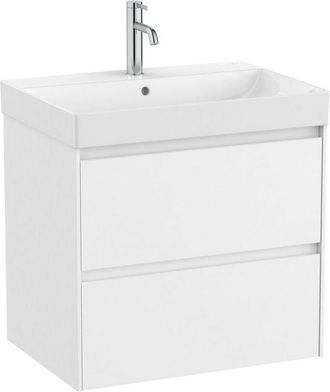 Roca Roca - Pack Unik mueble blanco de 2 cajones + lavabo ona Medidas: 650x460x645 mm