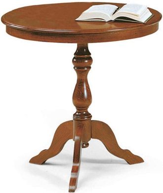 Milani Home DUKE - tavolino in legno massello tondo cm Ø 60