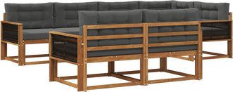 vidaXL Conjunto De Sof&aacute;s De Exterior 8 Uds. Natural Y Antracita Vidaxl