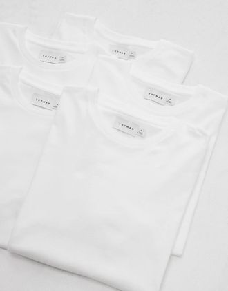 Topman 5 pack classic t-shirt in white
