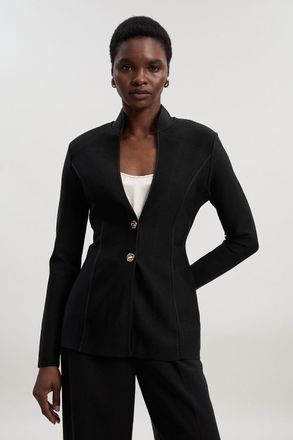 Karen Millen Womens Figure Form Bandage Knit Jacket - Black - Size X-Small