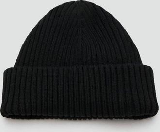 Mango Cappello cotone maglia a coste nero - Uomo - Taglia unica - MANGO MAN