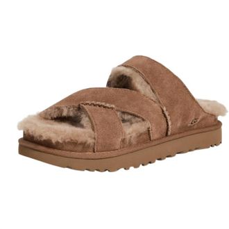 UGG Womens Greenport Cross Strap Slide Slippers In Chestnut