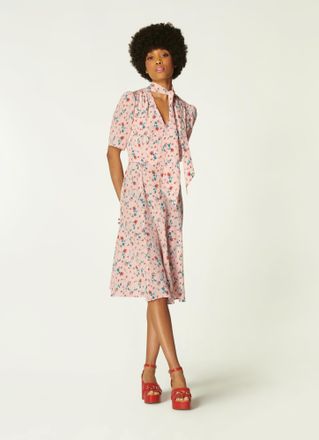 L.k. Bennett Womens Mika Dress, Pink Multi - Size 12 UK