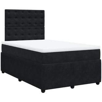 vidaXL Cama Box Spring Con Colch&oacute;n Terciopelo Negro 120x200 Cm Vidaxl