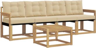 vidaXL Conjunto De Sof&aacute;s De Exterior 5 Uds. Y Beige Vidaxl