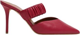 Malone Souliers Matilda 85 Pointed Leather Mules in Cherry, Brand Size 37 ( US Size 7 )