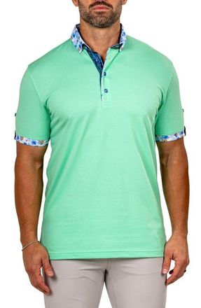 Maceoo Newton Marthyr0020 Green Button-Down Piqu&eacute; Polo at Nordstrom, Size 7